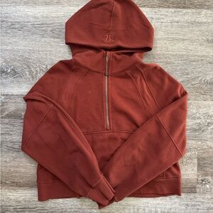 lululemon athletica women’s date brown scuba half zip